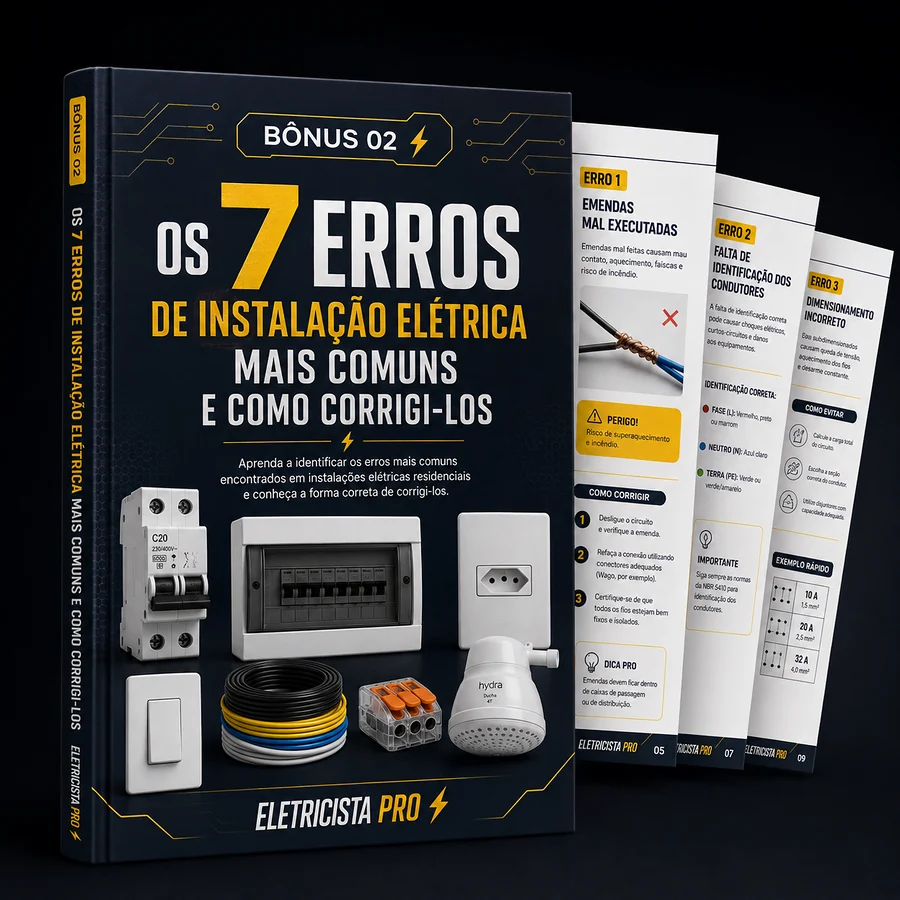 Mockup digital do Bônus 02: 7 erros de instalação elétrica